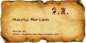 Huszty Mariann névjegykártya