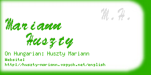 mariann huszty business card